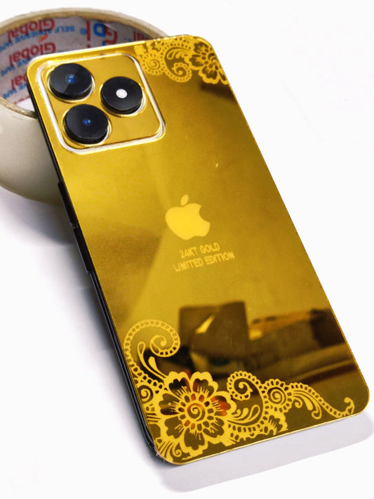 Realme Narzo C53 I Phone Style Golden Back Glass.