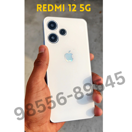 Redmi 12 5g into I Phone Converter White Color Back Panel