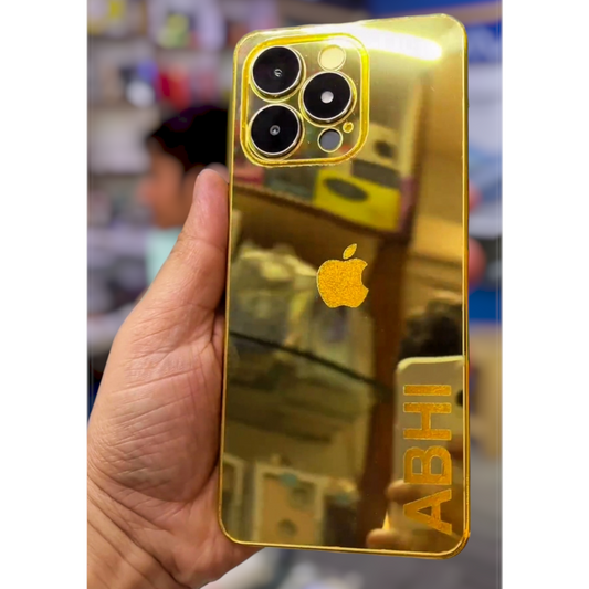 Realme C53 into I Phone Apple Logo Converter Golden Back Panel