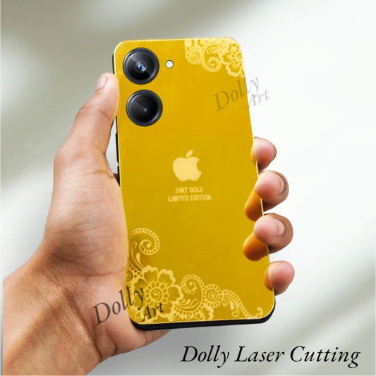 Realme 10 Pro I Phone Style Logo Golden Back Glass