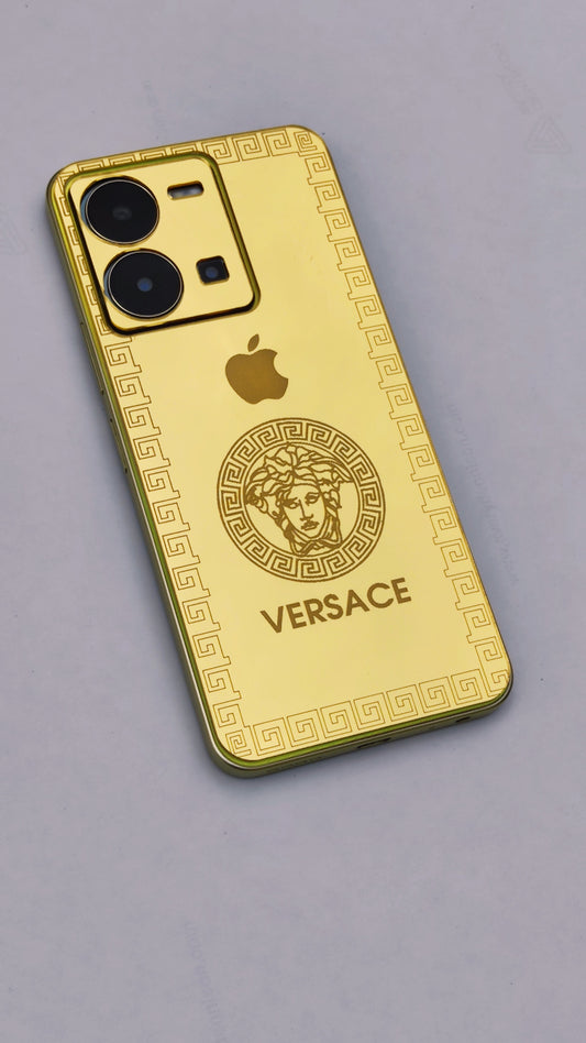 Vivo Y35 Versace & Apple Logo Golden Back Glass