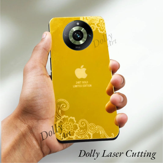 Realme 11 Pro I Phone Style Design Golden Back Glass