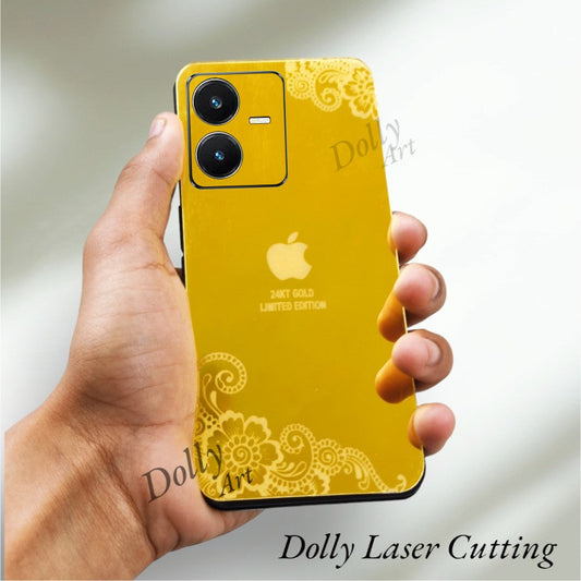 Vivo Y22 I Phone Style Design Golden Back Glass